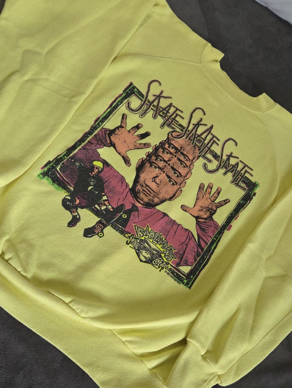 RARE 1989 Vintage Badlanders Skate Gear Crewneck